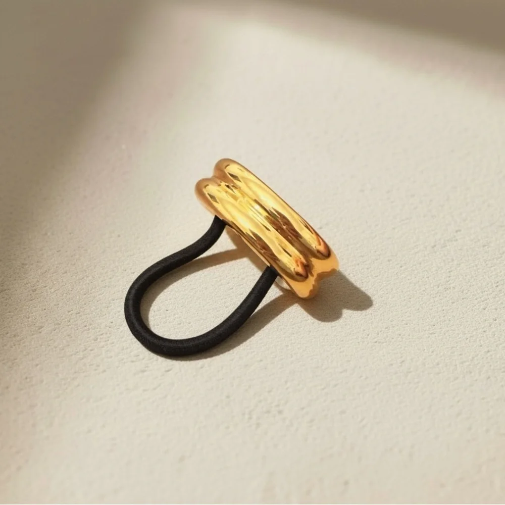18K Gold Plated Stainless Steel Hair Tie Minimalist Ponytail Holder Hair Accesso
